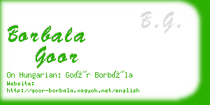 borbala goor business card